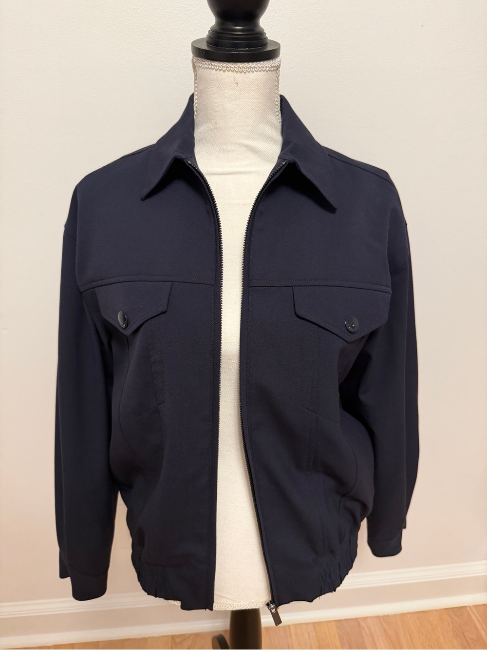 Aritzia Babaton Telegraph Bomber jacket women dark night navy XS